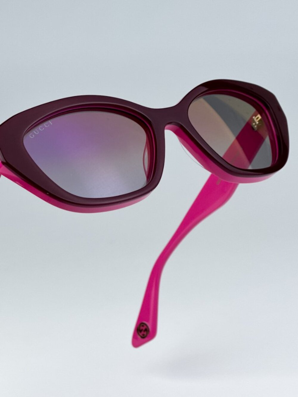 GUCCI GG1638S 003 BURGUNDY FUCHSIA CAT EYE SUNGLASSES